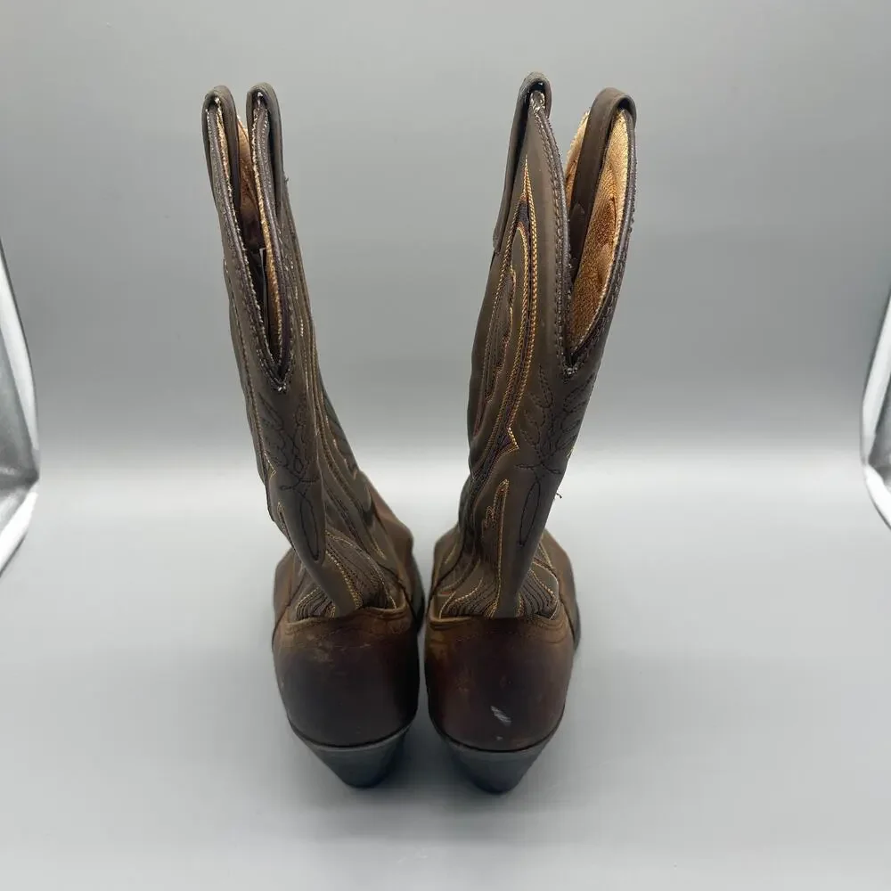 Laredo Lea Vamp Boots Womens 7.5 M Brown Embroidered Leather Western Cowboy - Picture 4 of 8